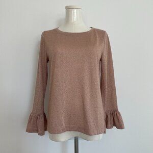 Metallic J. Crew 3/4 Sleeve Top S